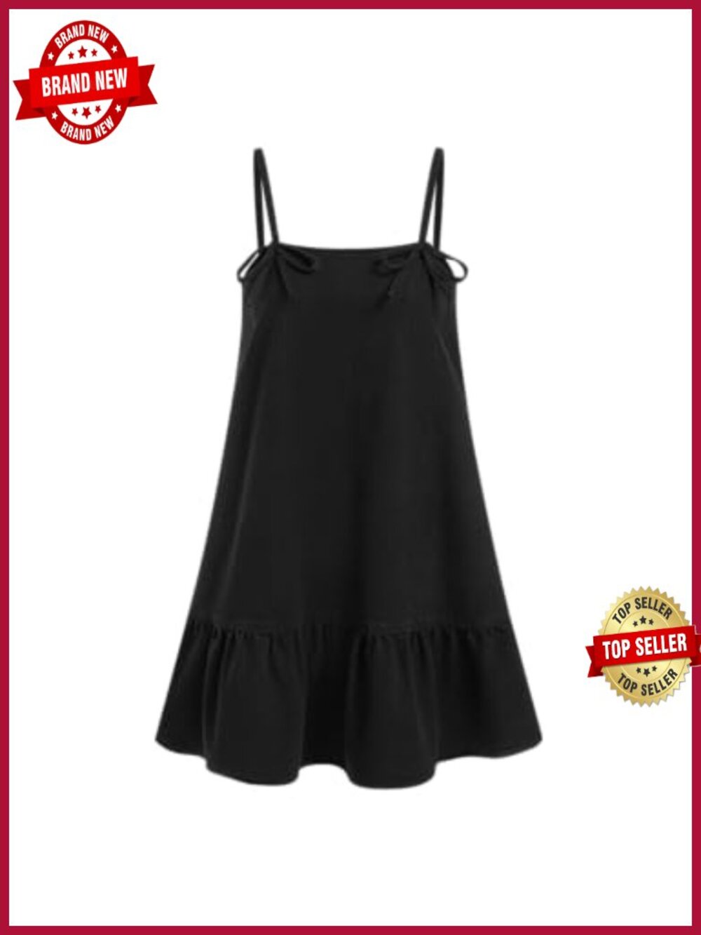 Cotton Blend Denim Overall Dress Jumper Pockets Adjustable Straps Ruffle Hem